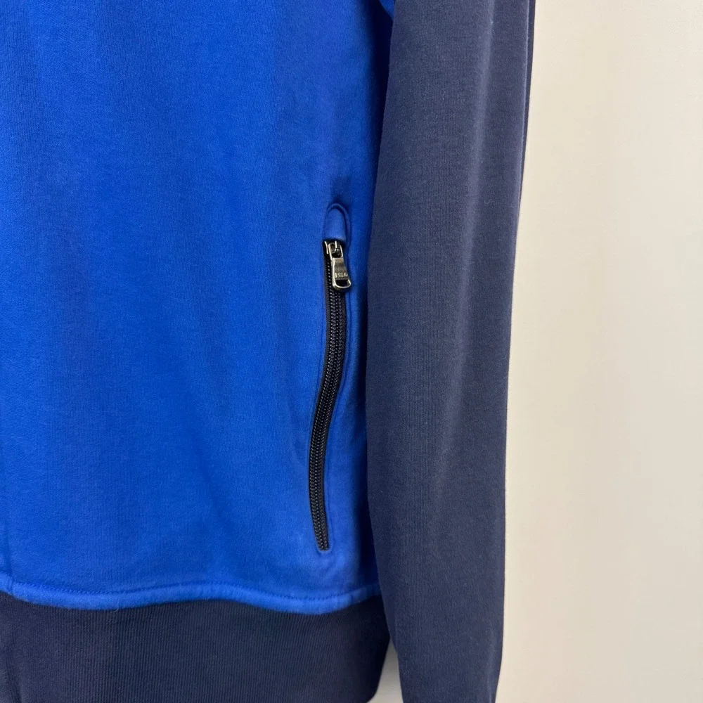 Polo Ralph Lauren Mens Full Zip Track Jacket Navy Blue White Colorblock Large